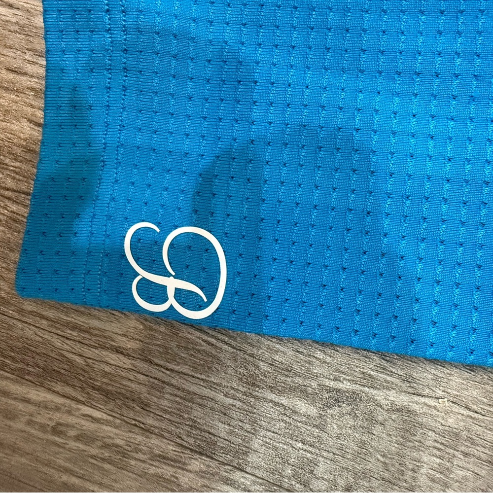 Bombshell Sportswear Blue and White Leggings - Picture 5 of 8
